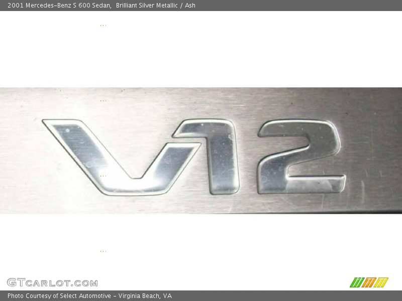 Brilliant Silver Metallic / Ash 2001 Mercedes-Benz S 600 Sedan