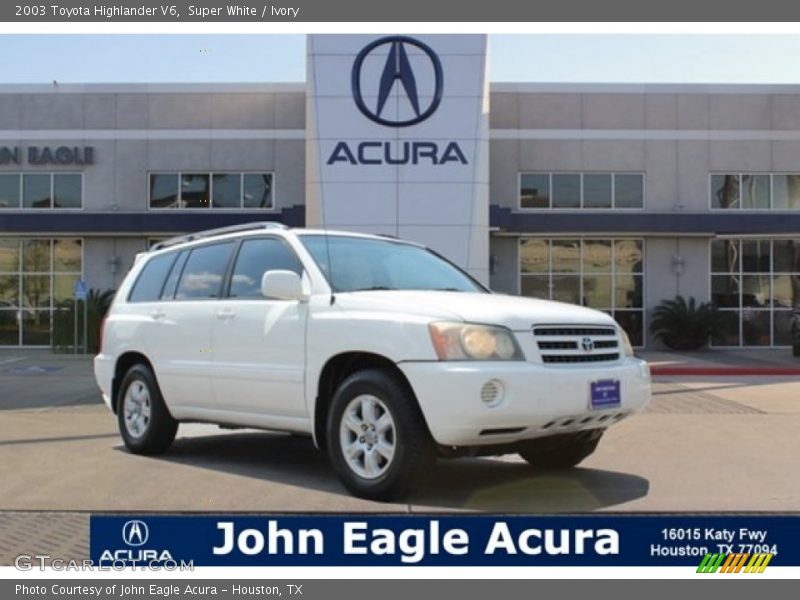 Super White / Ivory 2003 Toyota Highlander V6