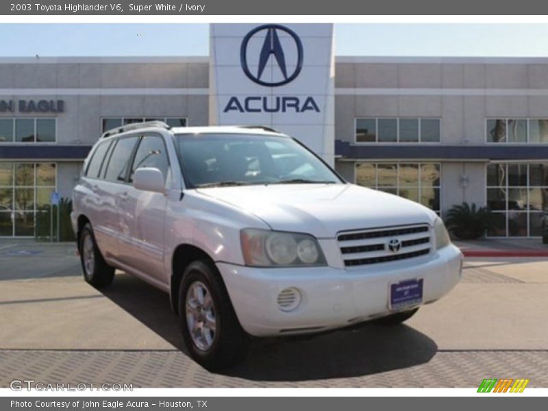Super White / Ivory 2003 Toyota Highlander V6