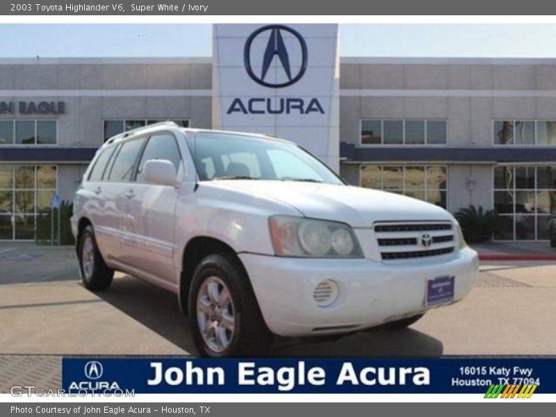 Super White / Ivory 2003 Toyota Highlander V6