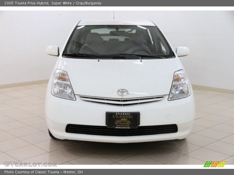 Super White / Gray/Burgundy 2005 Toyota Prius Hybrid