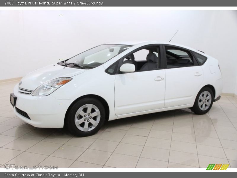Super White / Gray/Burgundy 2005 Toyota Prius Hybrid