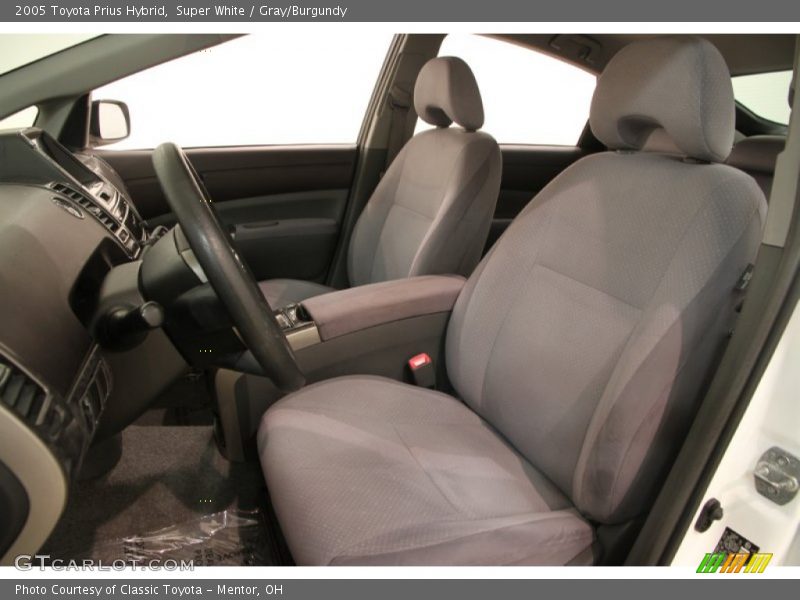 Super White / Gray/Burgundy 2005 Toyota Prius Hybrid