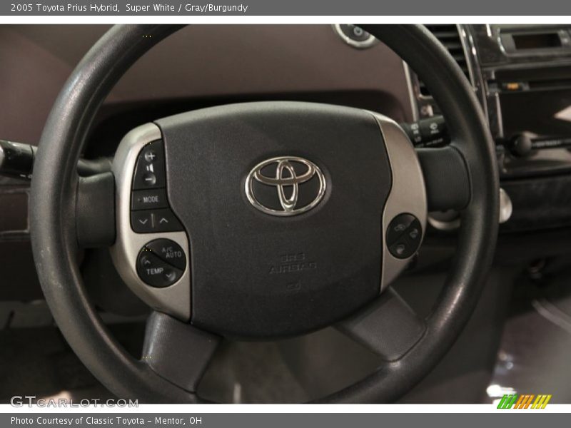 Super White / Gray/Burgundy 2005 Toyota Prius Hybrid