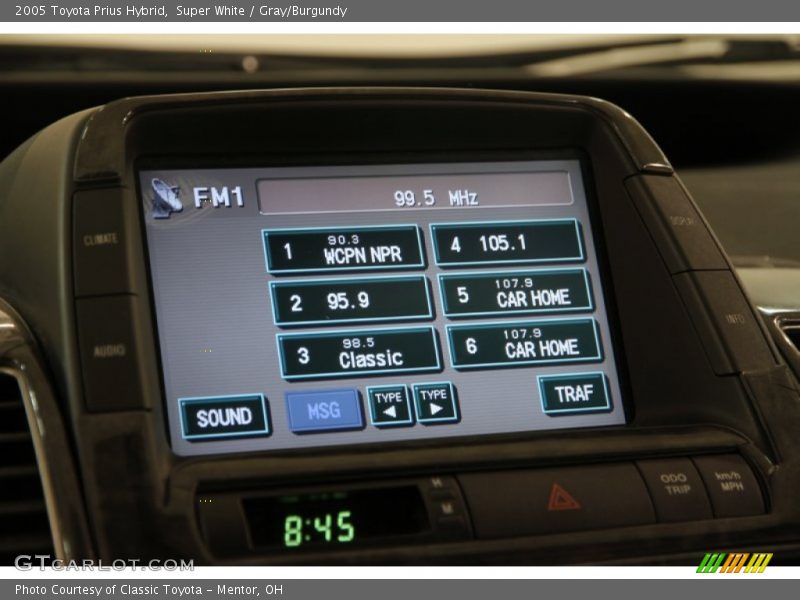 Super White / Gray/Burgundy 2005 Toyota Prius Hybrid