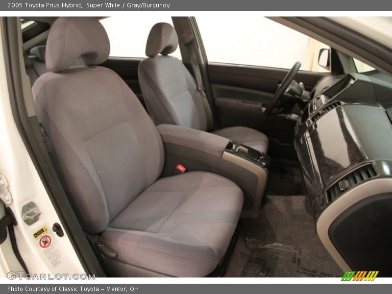 Super White / Gray/Burgundy 2005 Toyota Prius Hybrid