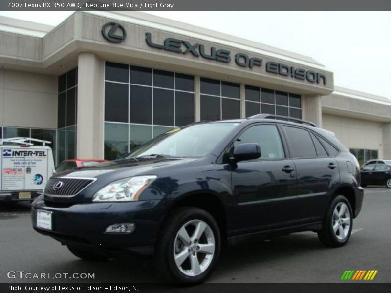 Neptune Blue Mica / Light Gray 2007 Lexus RX 350 AWD