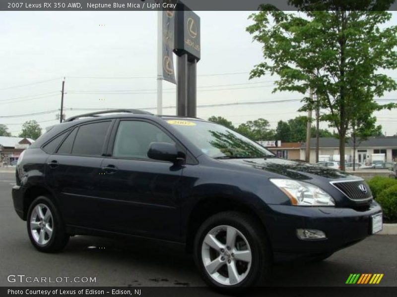Neptune Blue Mica / Light Gray 2007 Lexus RX 350 AWD