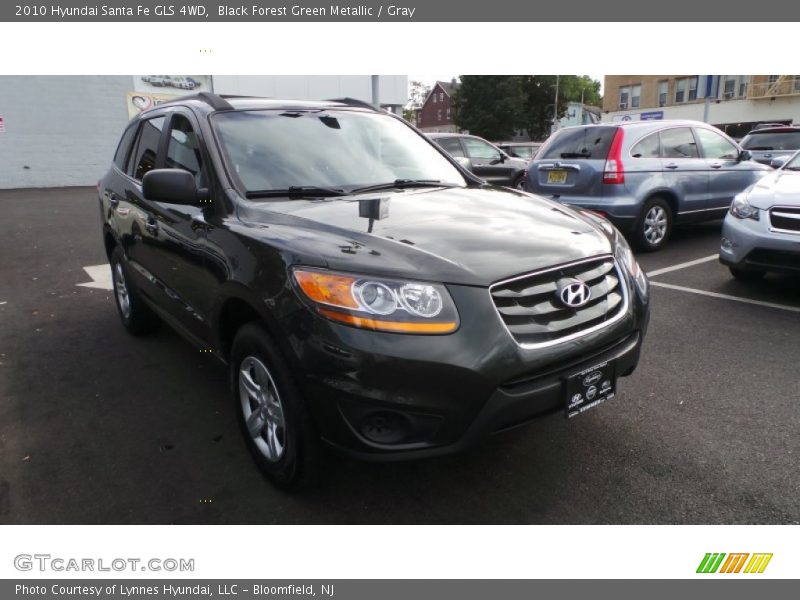 Black Forest Green Metallic / Gray 2010 Hyundai Santa Fe GLS 4WD