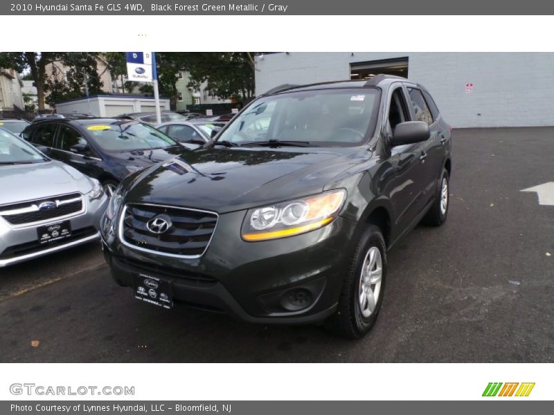 Black Forest Green Metallic / Gray 2010 Hyundai Santa Fe GLS 4WD