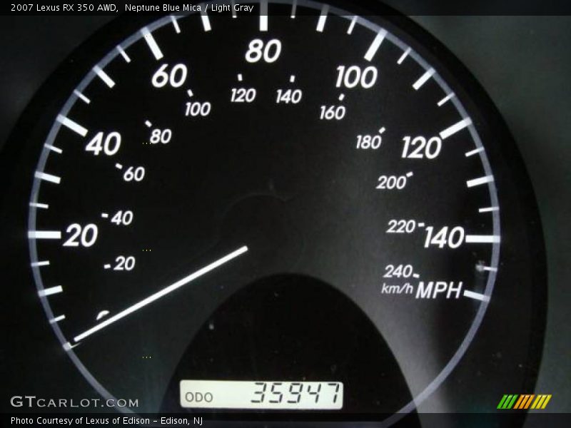 Neptune Blue Mica / Light Gray 2007 Lexus RX 350 AWD