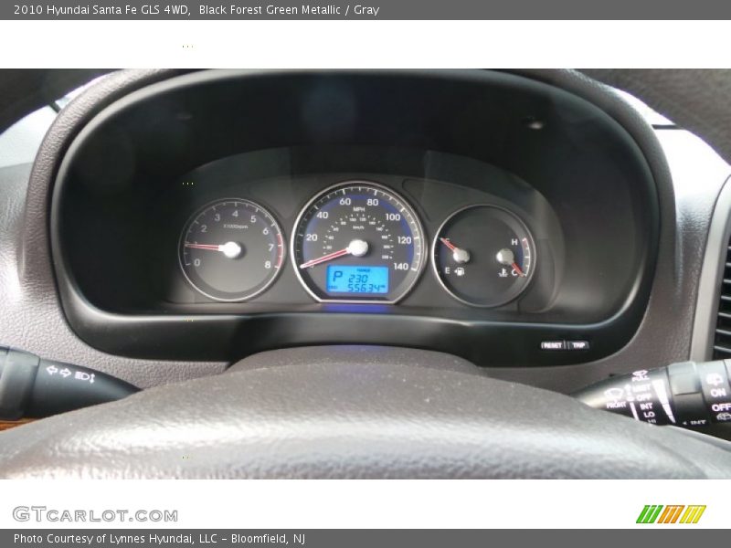 Black Forest Green Metallic / Gray 2010 Hyundai Santa Fe GLS 4WD