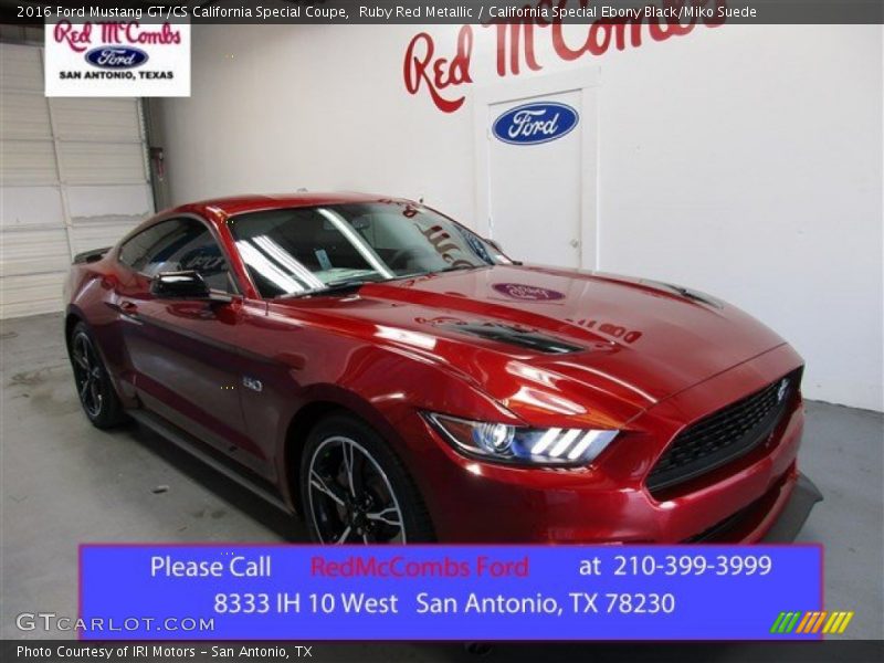Ruby Red Metallic / California Special Ebony Black/Miko Suede 2016 Ford Mustang GT/CS California Special Coupe