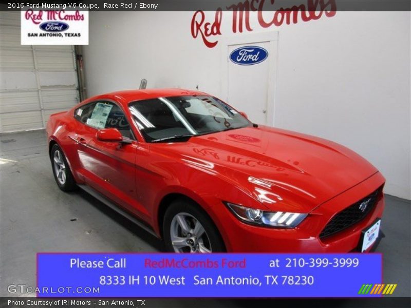 Race Red / Ebony 2016 Ford Mustang V6 Coupe