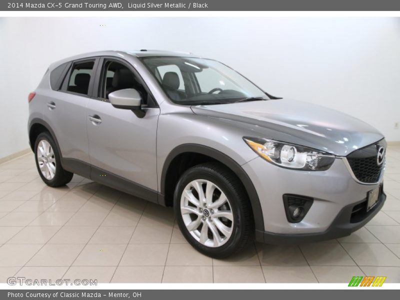 Liquid Silver Metallic / Black 2014 Mazda CX-5 Grand Touring AWD