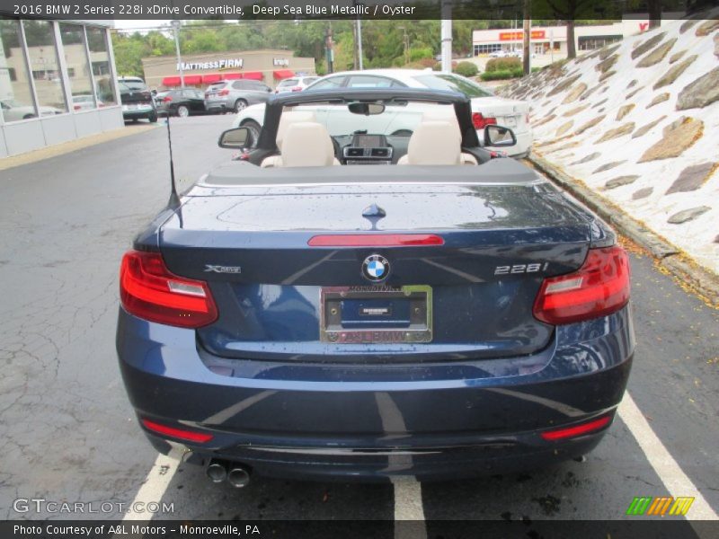 Deep Sea Blue Metallic / Oyster 2016 BMW 2 Series 228i xDrive Convertible