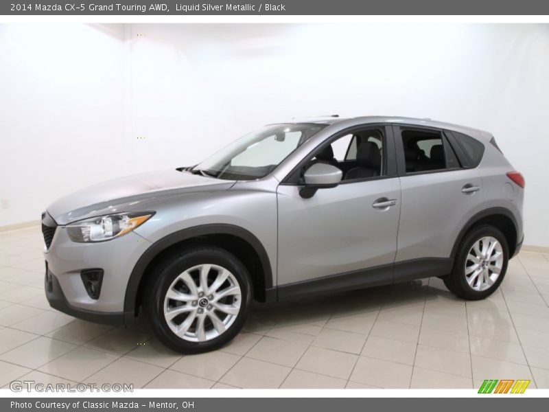 Liquid Silver Metallic / Black 2014 Mazda CX-5 Grand Touring AWD