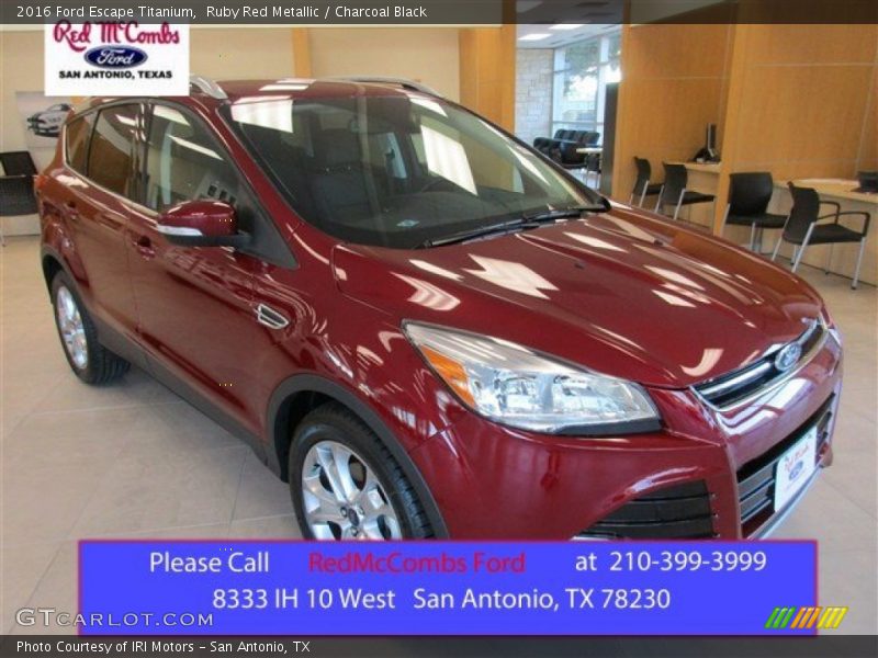 Ruby Red Metallic / Charcoal Black 2016 Ford Escape Titanium