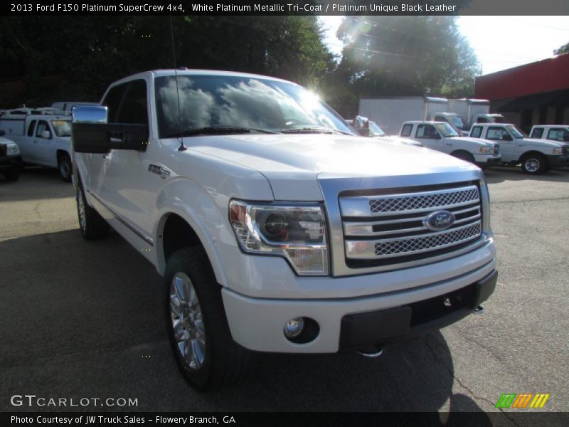 White Platinum Metallic Tri-Coat / Platinum Unique Black Leather 2013 Ford F150 Platinum SuperCrew 4x4