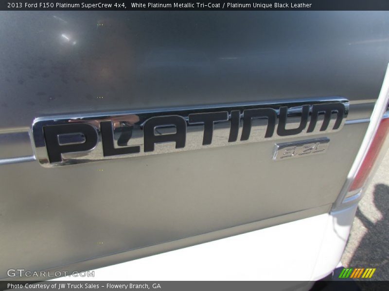 White Platinum Metallic Tri-Coat / Platinum Unique Black Leather 2013 Ford F150 Platinum SuperCrew 4x4