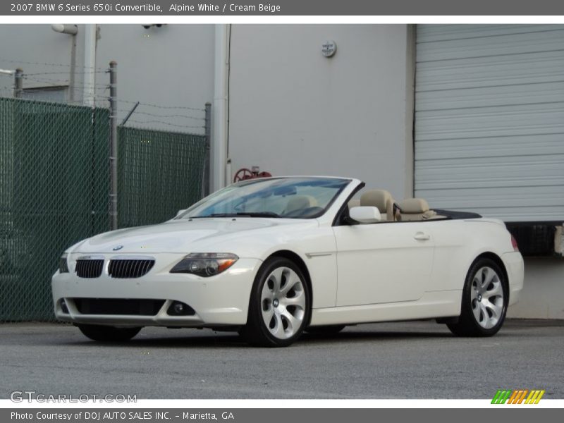 Alpine White / Cream Beige 2007 BMW 6 Series 650i Convertible