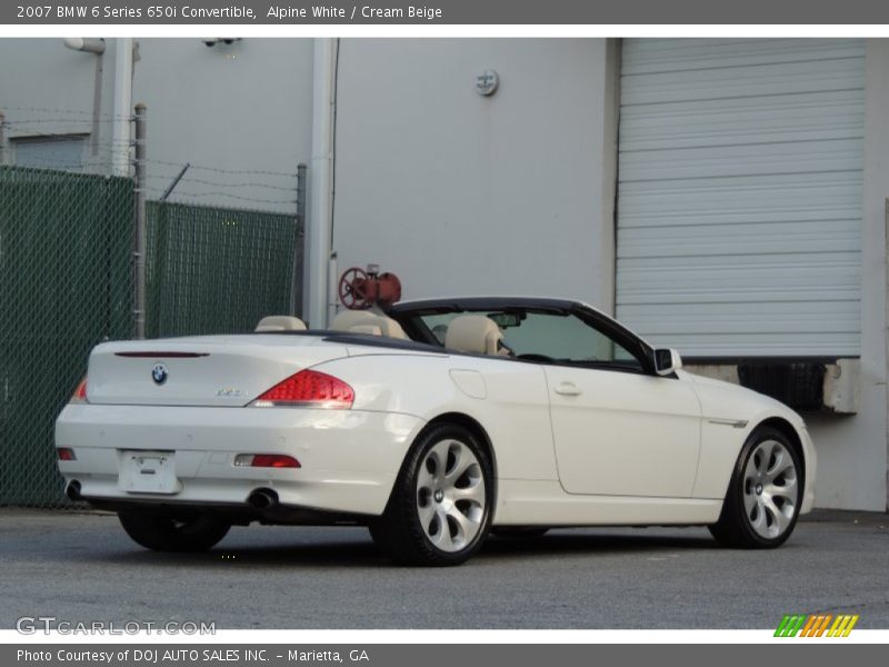 Alpine White / Cream Beige 2007 BMW 6 Series 650i Convertible