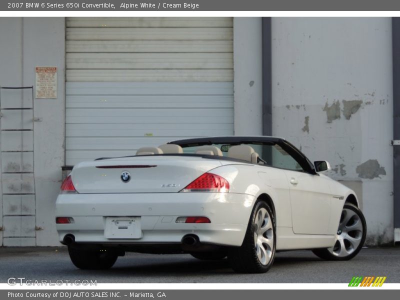 Alpine White / Cream Beige 2007 BMW 6 Series 650i Convertible