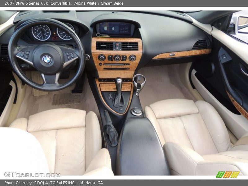 Alpine White / Cream Beige 2007 BMW 6 Series 650i Convertible