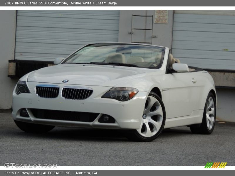 Alpine White / Cream Beige 2007 BMW 6 Series 650i Convertible