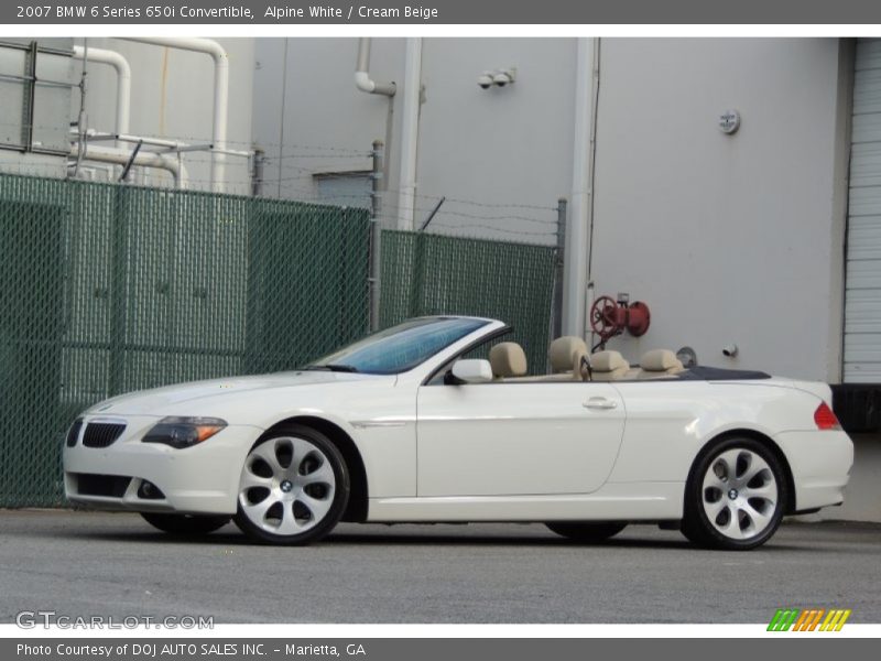 Alpine White / Cream Beige 2007 BMW 6 Series 650i Convertible