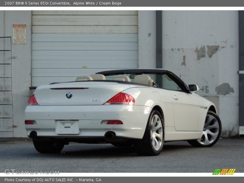 Alpine White / Cream Beige 2007 BMW 6 Series 650i Convertible