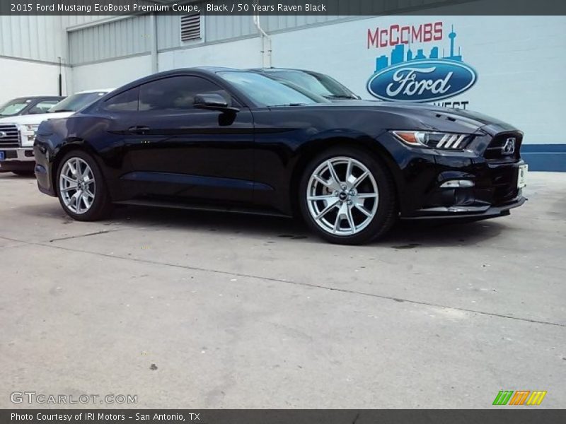 Black / 50 Years Raven Black 2015 Ford Mustang EcoBoost Premium Coupe