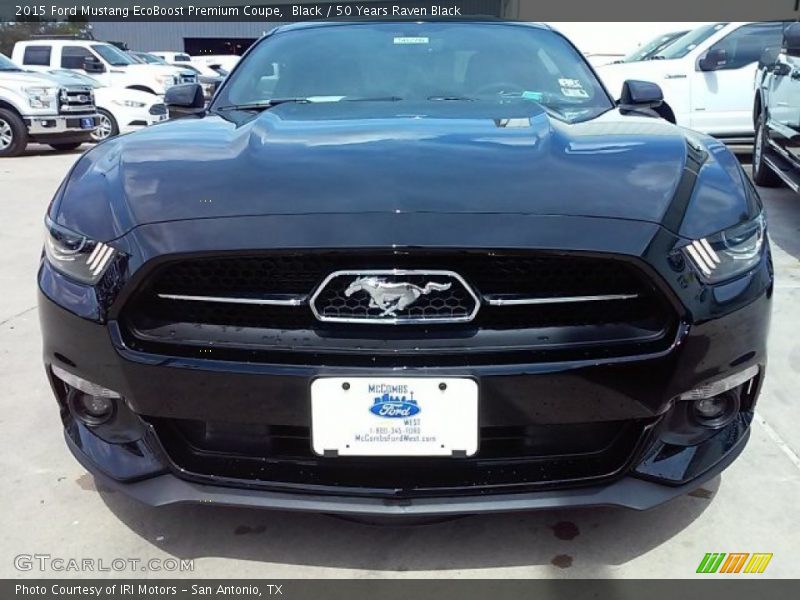 Black / 50 Years Raven Black 2015 Ford Mustang EcoBoost Premium Coupe