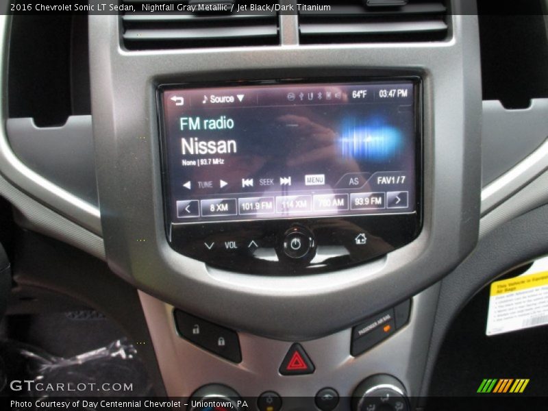 Nightfall Gray Metallic / Jet Black/Dark Titanium 2016 Chevrolet Sonic LT Sedan