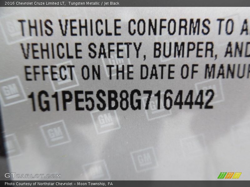 Tungsten Metallic / Jet Black 2016 Chevrolet Cruze Limited LT