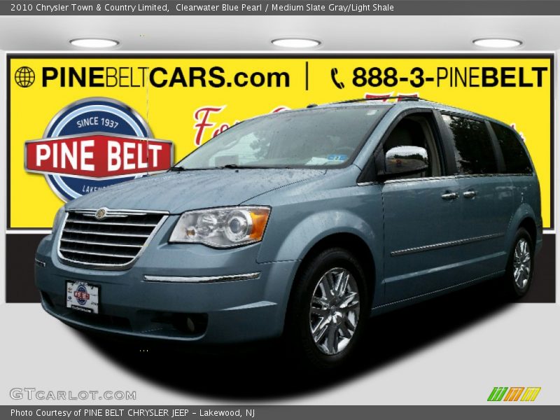 Clearwater Blue Pearl / Medium Slate Gray/Light Shale 2010 Chrysler Town & Country Limited