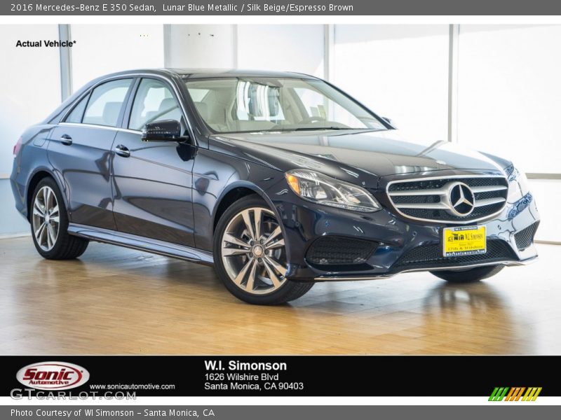 Lunar Blue Metallic / Silk Beige/Espresso Brown 2016 Mercedes-Benz E 350 Sedan