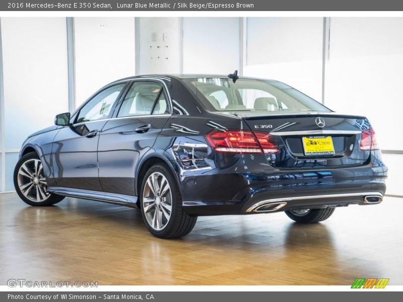 Lunar Blue Metallic / Silk Beige/Espresso Brown 2016 Mercedes-Benz E 350 Sedan