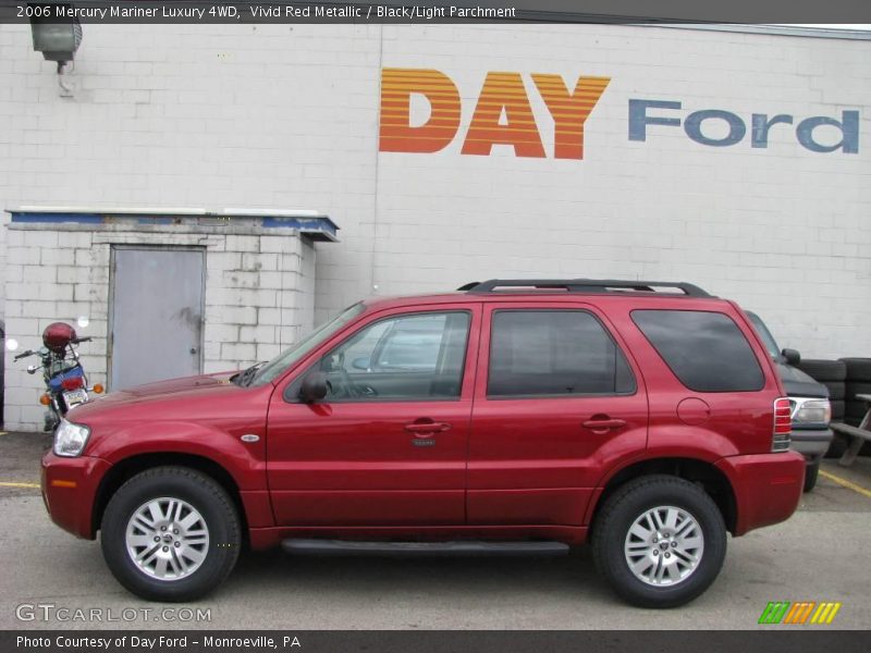 Vivid Red Metallic / Black/Light Parchment 2006 Mercury Mariner Luxury 4WD