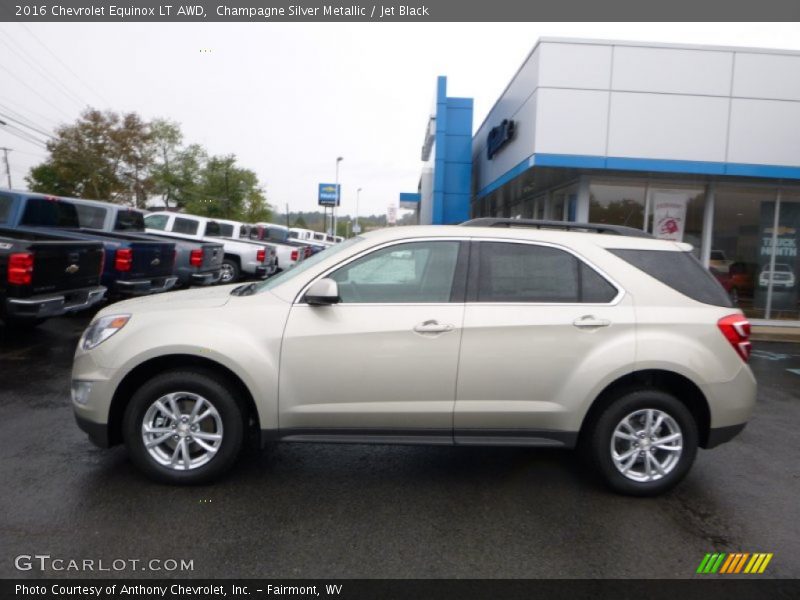 Champagne Silver Metallic / Jet Black 2016 Chevrolet Equinox LT AWD