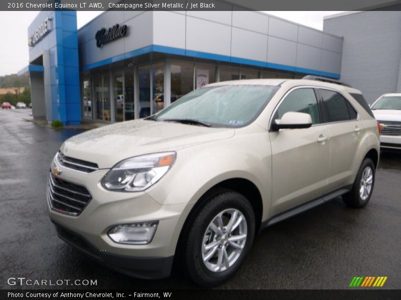 Champagne Silver Metallic / Jet Black 2016 Chevrolet Equinox LT AWD