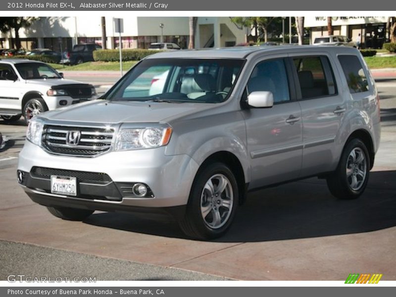 Alabaster Silver Metallic / Gray 2012 Honda Pilot EX-L