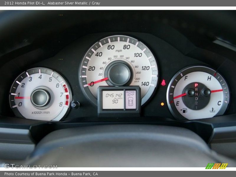 Alabaster Silver Metallic / Gray 2012 Honda Pilot EX-L
