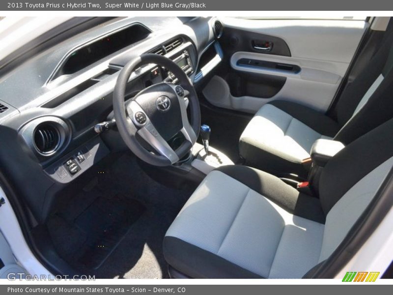 Super White / Light Blue Gray/Black 2013 Toyota Prius c Hybrid Two