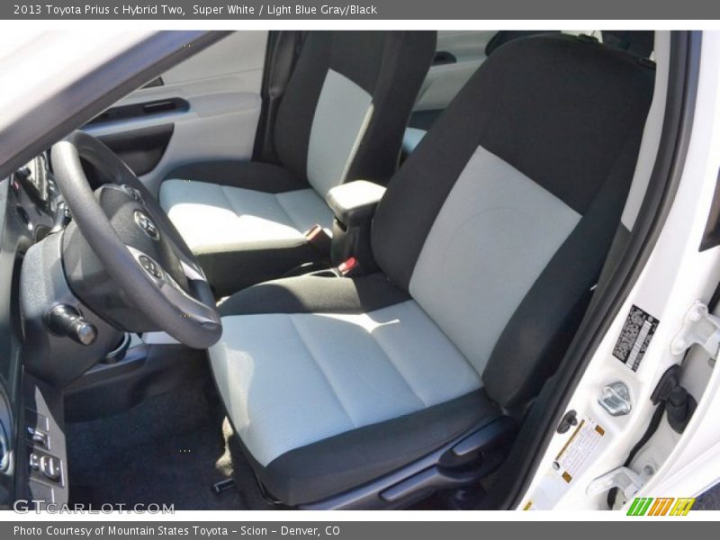 Super White / Light Blue Gray/Black 2013 Toyota Prius c Hybrid Two