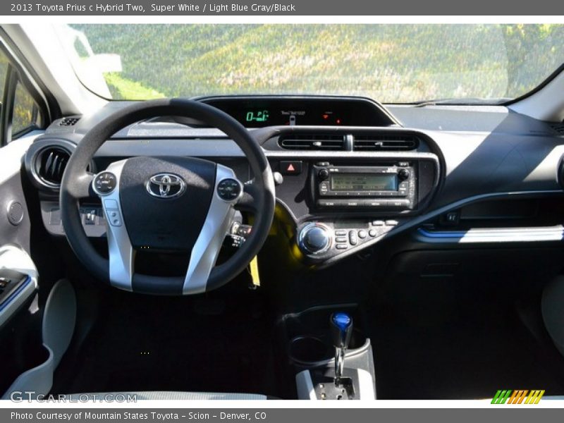 Super White / Light Blue Gray/Black 2013 Toyota Prius c Hybrid Two