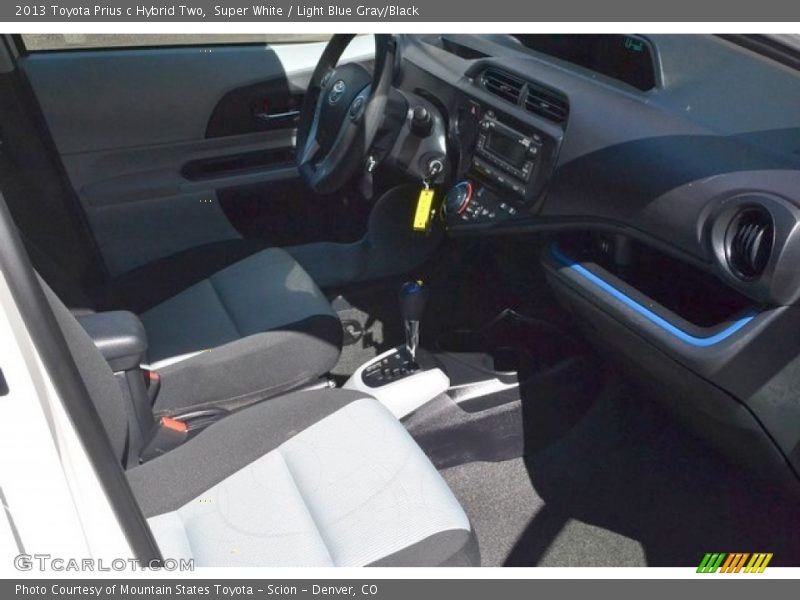 Super White / Light Blue Gray/Black 2013 Toyota Prius c Hybrid Two