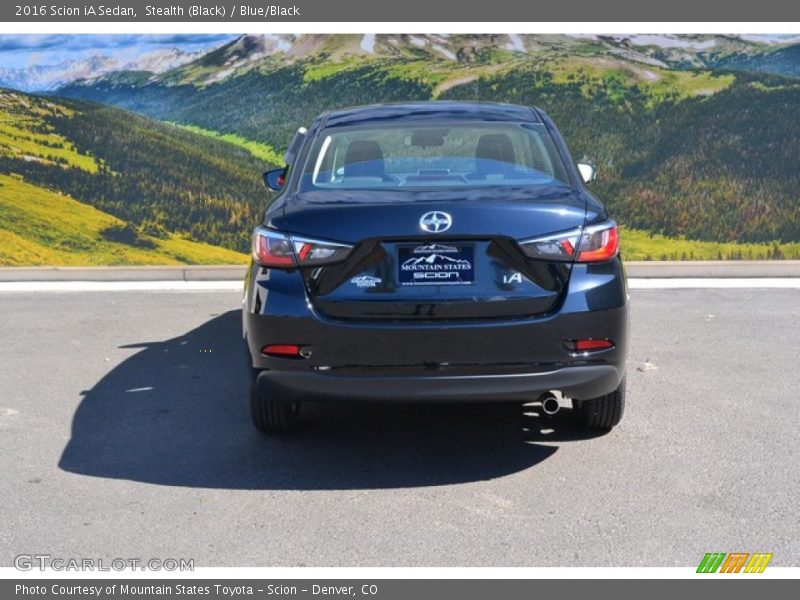 Stealth (Black) / Blue/Black 2016 Scion iA Sedan