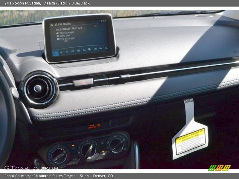 Stealth (Black) / Blue/Black 2016 Scion iA Sedan