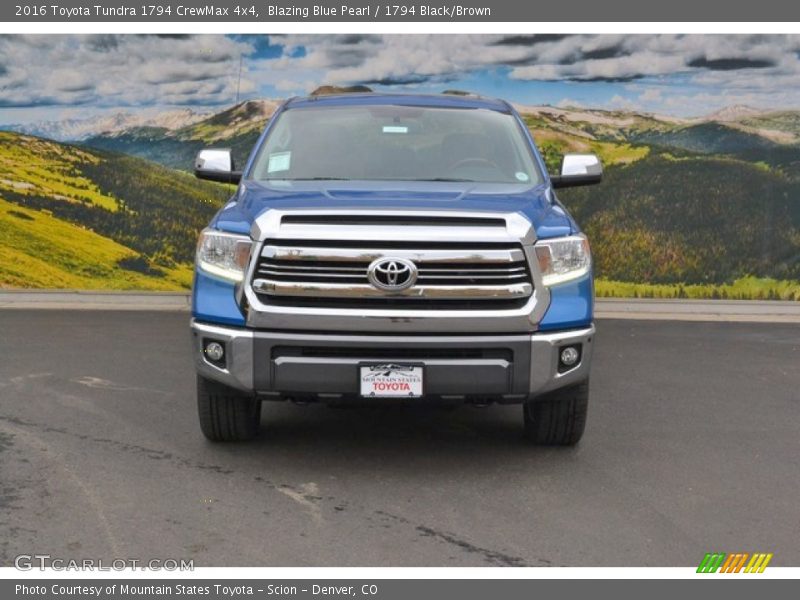 Blazing Blue Pearl / 1794 Black/Brown 2016 Toyota Tundra 1794 CrewMax 4x4